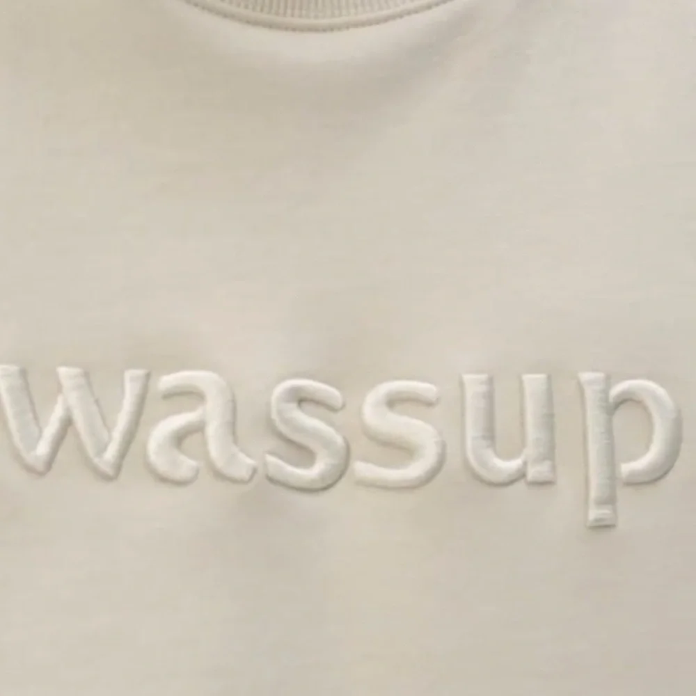 WASSUP HOUSE 3D EMBROIDERY BASIC LOGO SWEATSHIRT‎ SURF SKATER STYLE CALIFORNIA